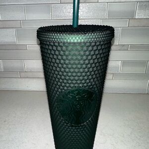2022 Starbucks Tumbler 24 oz Matte Military Dark Green Studded Venti